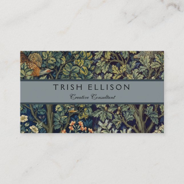 William Morris Pheasant Bird Träd Woodland Visitkort (Framsida)