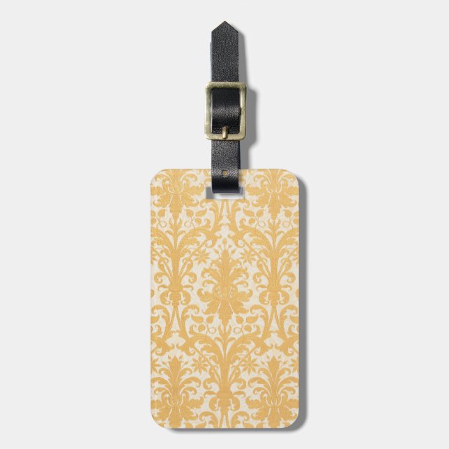 William Morris Pil och Guld Damast Lyxig Bagagebricka (Vertikal Framsida)
