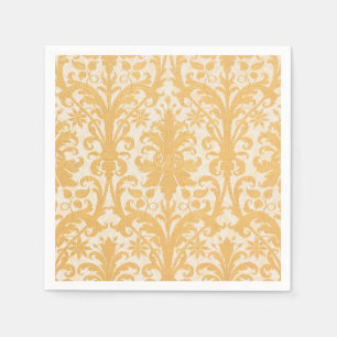 William Morris Pil och Guld Damast Lyxig Pappersservett