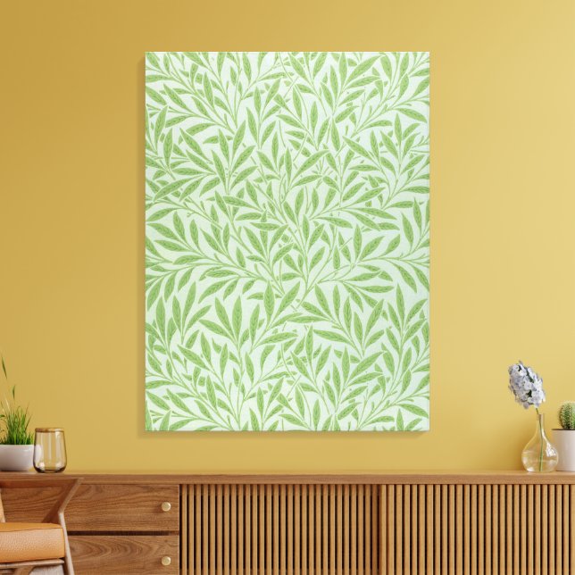 William Morris Pilbloms Klassiska Gröna Canvastryck (Insitu (Vardagsrum))
