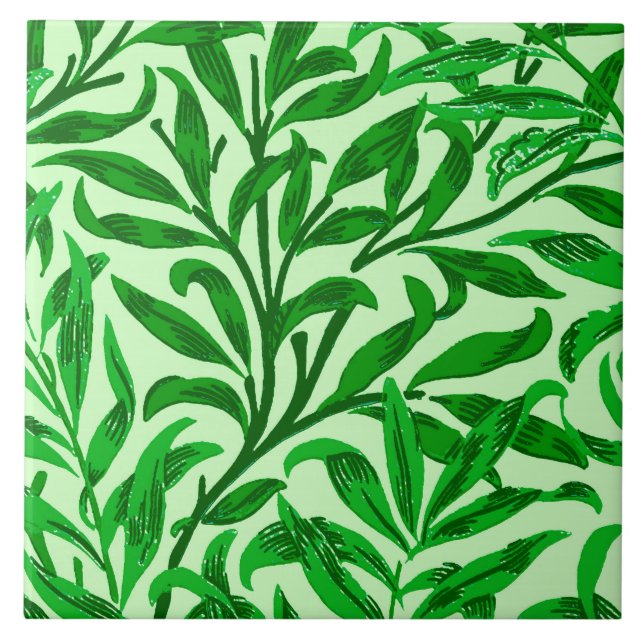 William Morris pillövruska, smaragdgrönt Kakelplatta (Framsidan)