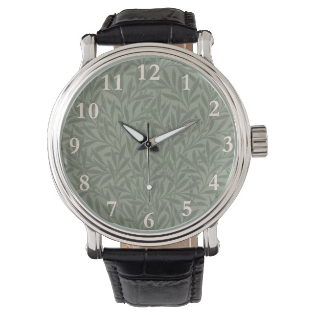 William Morris Pilmönster Antik Ljusgrön Armbandsur (Framsida)