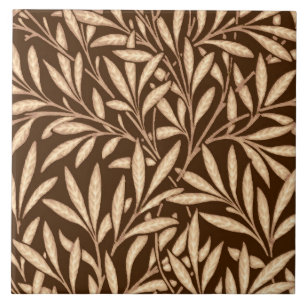 William Morris pilmönster, brunt och beige Kakelplatta