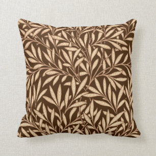 William Morris pilmönster, brunt och beige Kudde