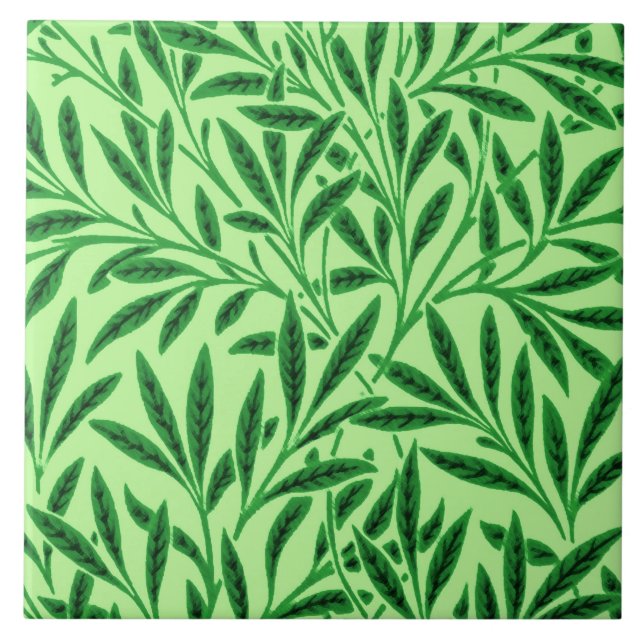 William Morris pilmönster, ljus Jadegrönt Kakelplatta (Framsidan)