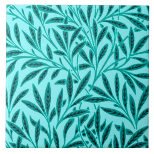 William Morris pilmönster, turkos & Aqua Kakelplatta
