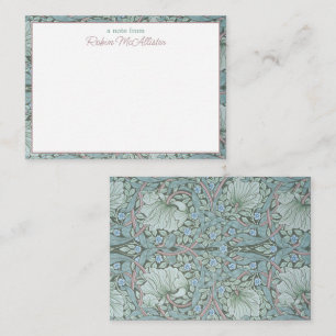 William Morris, Pimpernel - Aqua Grönt Blommigt Anteckningskort