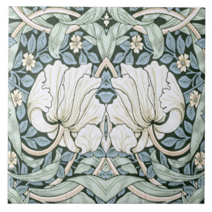 William Morris Pimpernel Blått invecklat mönster Kakelplatta