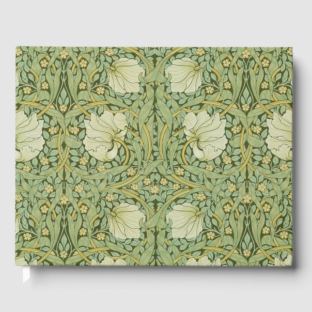 William Morris Pimpernel Blommig Blå Tapet Gästböcker (Framsida)
