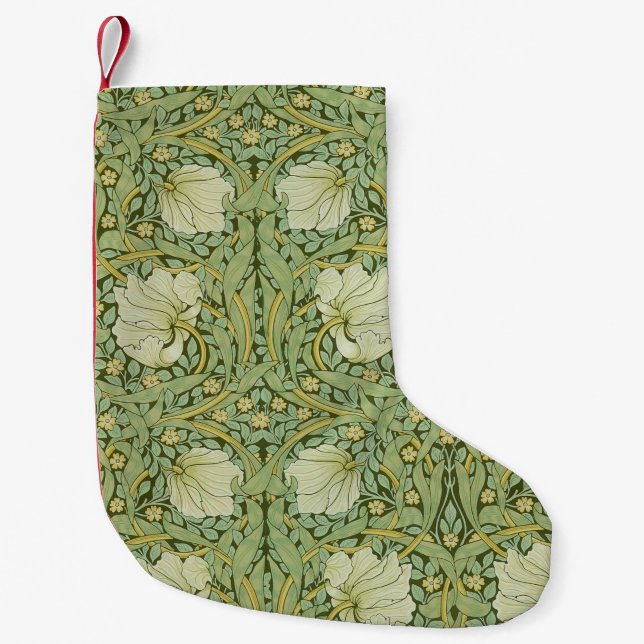 William Morris Pimpernel Blommig Blå Tapet Liten Julstrumpa (Framsidan)