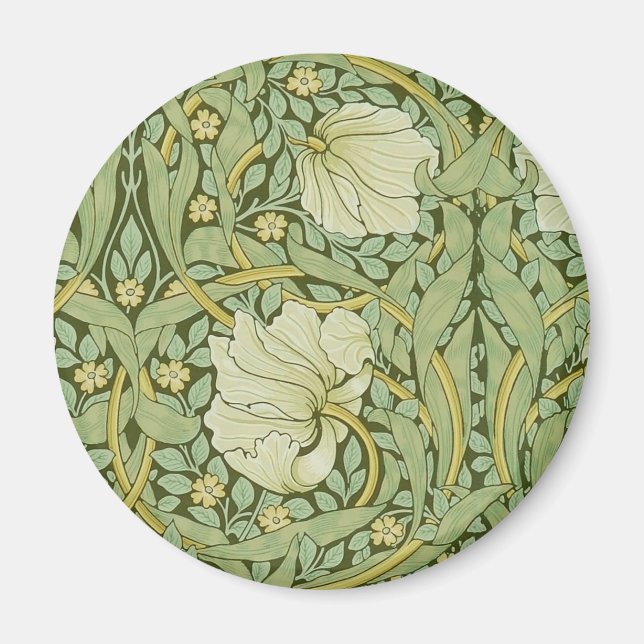 William Morris Pimpernel Blommig Blå Tapet Magnet (Framsidan)