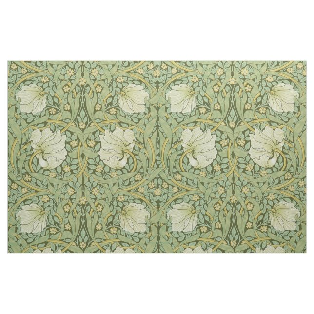 William Morris Pimpernel Blommig Blå Tapet Tyg (Yard)