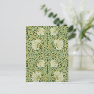 William Morris Pimpernel Blommig Blå Tapet Vykort