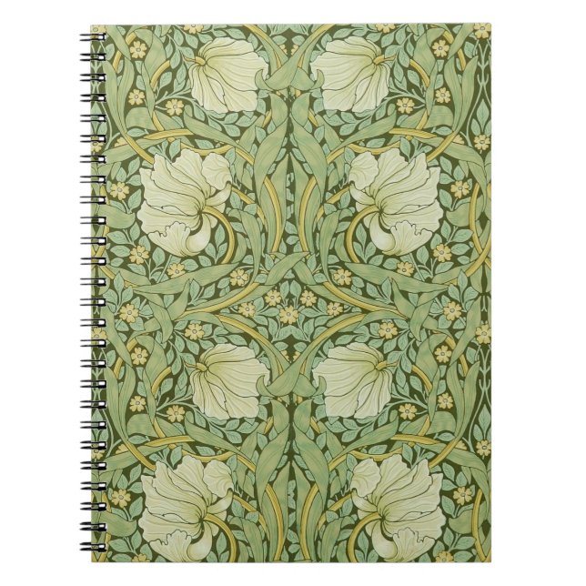 William Morris Pimpernel Blommigt Blue Tapet Anteckningsbok (Framsidan)