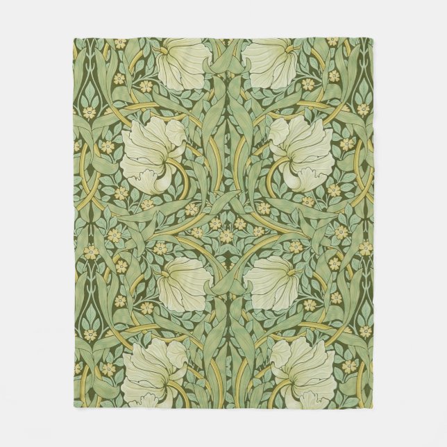 William Morris Pimpernel Blommigt Blue Tapet Fleecefilt (Framsidan)