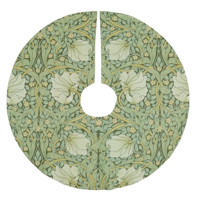 William Morris Pimpernel Blommigt Blue Tapet Julgransmatta Borstad Polyester (Framsidan)