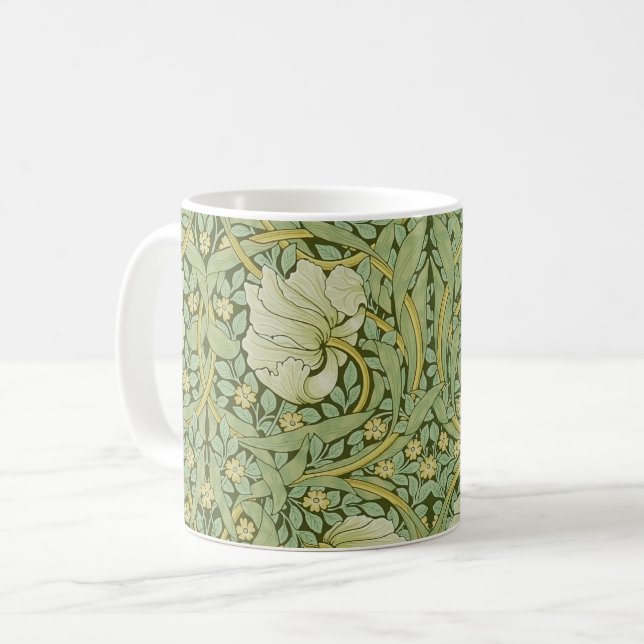 William Morris Pimpernel Blommigt Blue Tapet Kaffemugg (Framsida vänster)