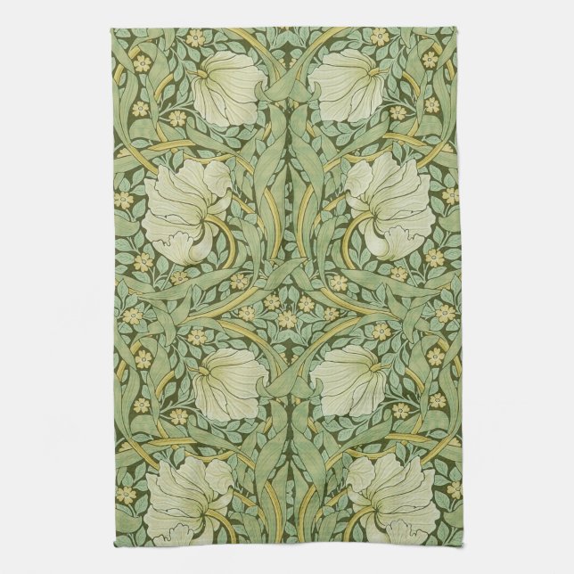 William Morris Pimpernel Blommigt Blue Tapet Kökshandduk (Vertikal)