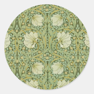 William Morris Pimpernel Blommigt Blue Tapet Runt Klistermärke