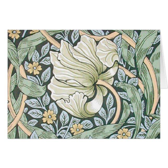 William Morris Pimpernel Blommigt Tapet Hälsningskort (Framsidan Horizontal)