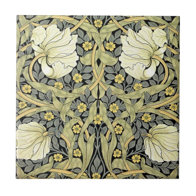 William Morris Pimpernel Blommigt Tapet Kakelplatta (Framsidan)