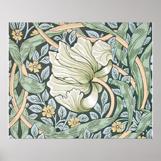 William Morris Pimpernel Blommigt Tapet Poster (Framsidan)