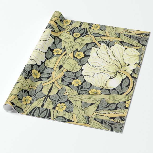 William Morris Pimpernel Blommigt Tapet Presentpapper (Utrullad)