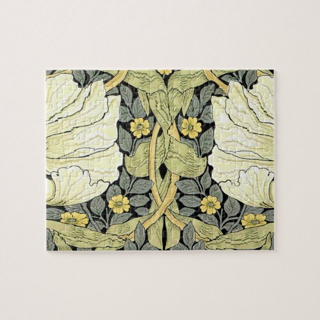 William Morris Pimpernel Blommigt Tapet Pussel (Horisontell)