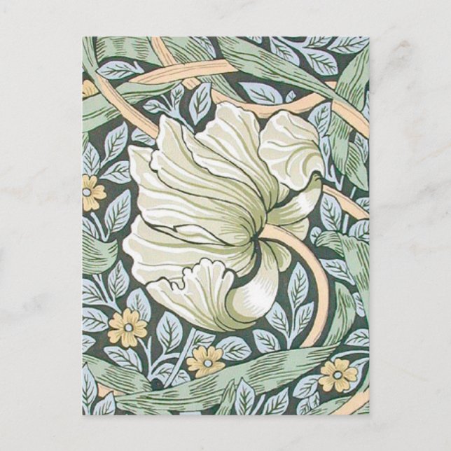 William Morris Pimpernel Blommigt Tapet Vykort (Framsida)