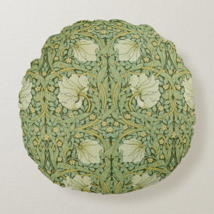William Morris Pimpernel Blommönstrat Blått Tapet Rund Kudde