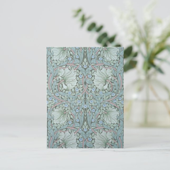 William Morris - Pimpernel: Blue & Grönt Flowers Vykort (Stående Fram)