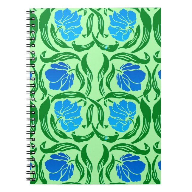 William Morris Pimpernel, Blue & Lime Green Anteckningsbok (Framsidan)