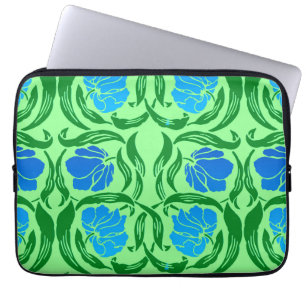 William Morris Pimpernel, Blue & Lime Green Laptop Fodral