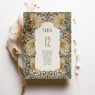 William Morris Pimpernel-Bordsnummer Card Inbjudningar