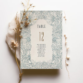 William Morris Pimpernel-Bordsnummer Card Inbjudningar
