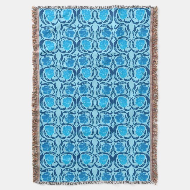 William Morris Pimpernel, Denim & Light Blue Filt (Framsidan Vertikal)