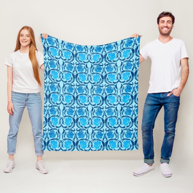 William Morris Pimpernel, Denim & Light Blue Fleecefilt (På plats)