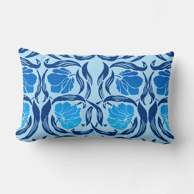 William Morris Pimpernel, Denim & Light Blue Lumbarkudde (Framsida)