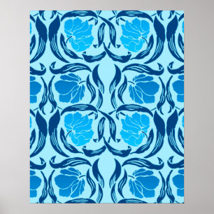 William Morris Pimpernel, Denim & Light Blue Poster