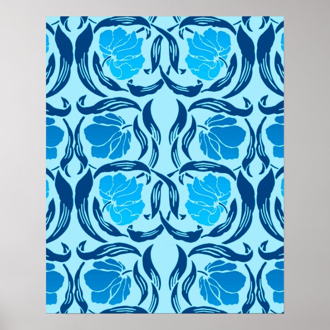 William Morris Pimpernel, Denim & Light Blue Poster (Framsidan)