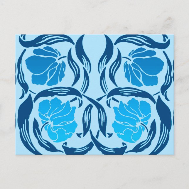 William Morris Pimpernel, Denim & Light Blue Vykort (Framsida)