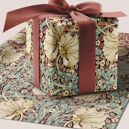 William Morris Pimpernel Dusty Ro Blommönster Presentpapper