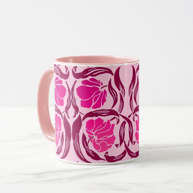 William Morris Pimpernel, Fuchsia & Ljusrosa  Mugg (Framsida vänster)
