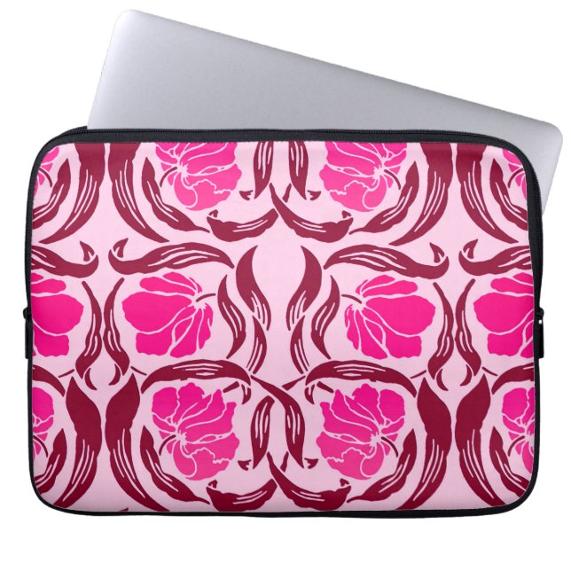 William Morris Pimpernel, Fuchsia och Ljus rosa Laptop Sleeve (Framsidan)