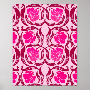 William Morris Pimpernel, Fuchsia och Ljus rosa Poster