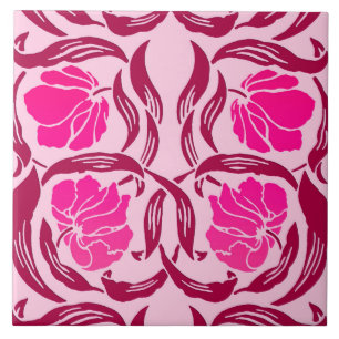 William Morris Pimpernel, Fuchsia & tänder - roso Kakelplatta