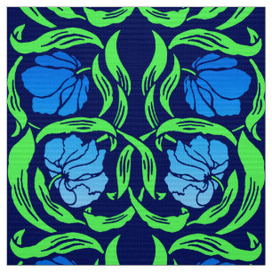 William Morris Pimpernel, koboltblått och grönt Tyg