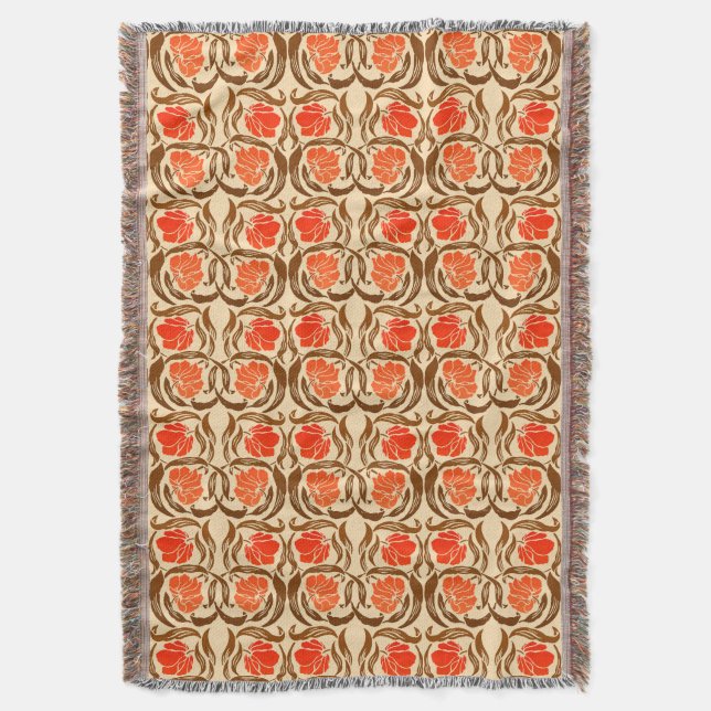 William Morris Pimpernel, Mandarin Orange & Brown Filt (Framsidan Vertikal)