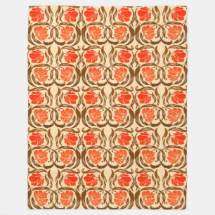William Morris Pimpernel, Mandarin Orange & Brown Fleecefilt
