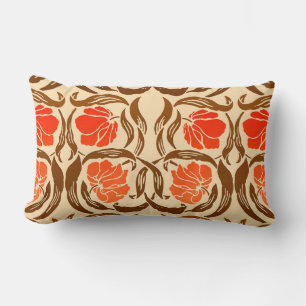 William Morris Pimpernel, Mandarin Orange & Brown Lumbarkudde